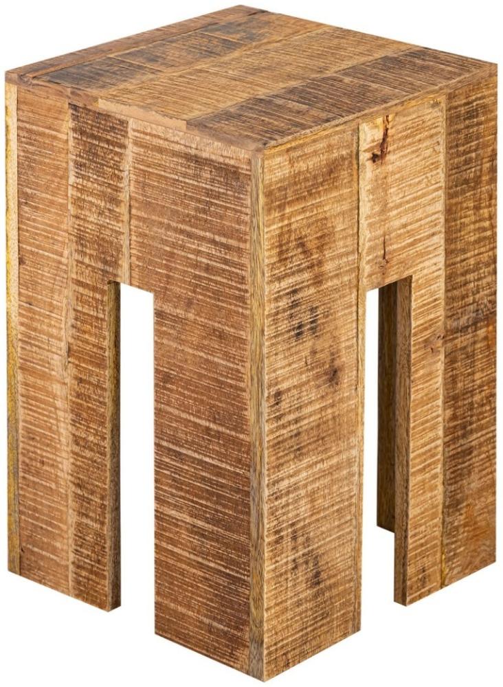 Hocker quadratisch 28 x 45 x 28 cm Blumenhocker Blumensäule Sitzhocker Beistelltisch Mangoholz Bild 1