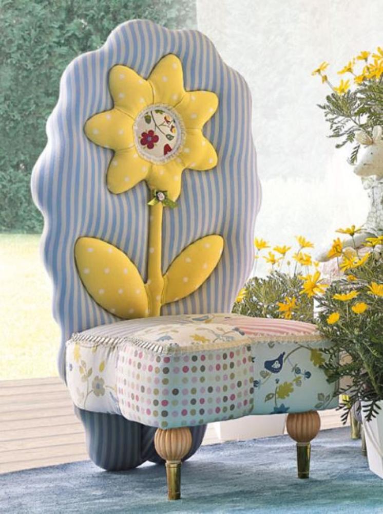 Casa Padrino Luxus Kindersessel Sonnenblume Bunt - Kinderzimmer Sessel - Kinderzimmer Möbel - Erstklassische Qualität - Made in Italy Bild 1