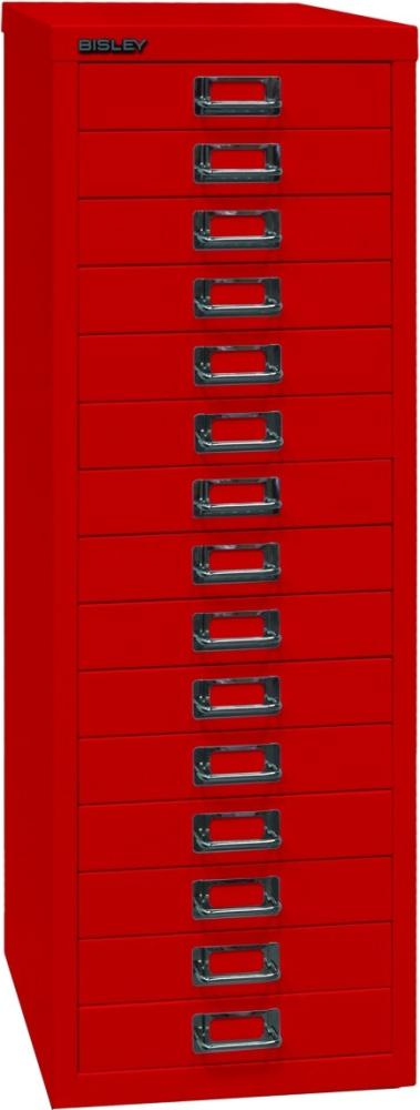 Bisley Schubladenschrank Basis A4 15 Schübe kardinalr. Bild 1