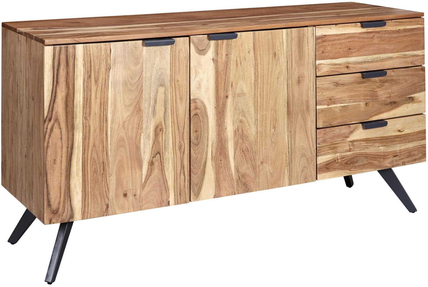 KADIMA DESIGN Akazienholz Sideboard, 145x75x45 cm - Zeitloses Design mit praktischen Stauraumoptionen. Bild 1