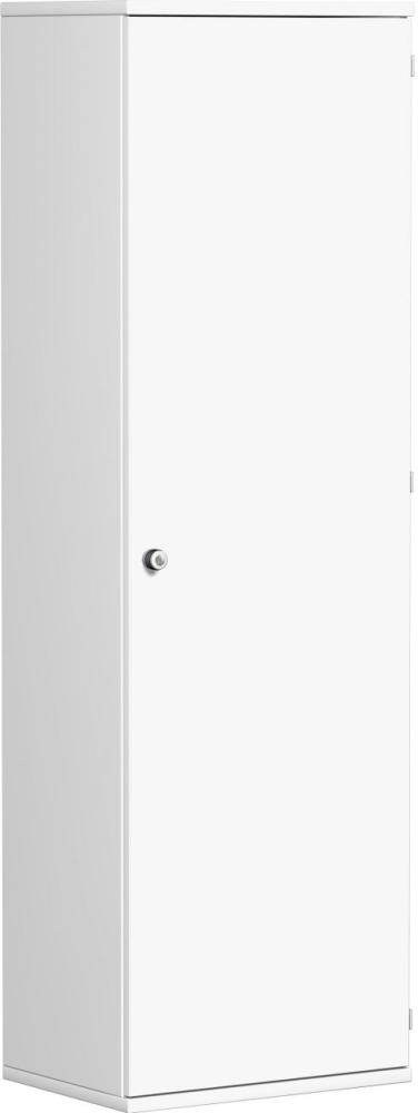 Garderobenschrank mit ausziehbarem Garderobenhalter, 60x42x192cm, Weiß Bild 1