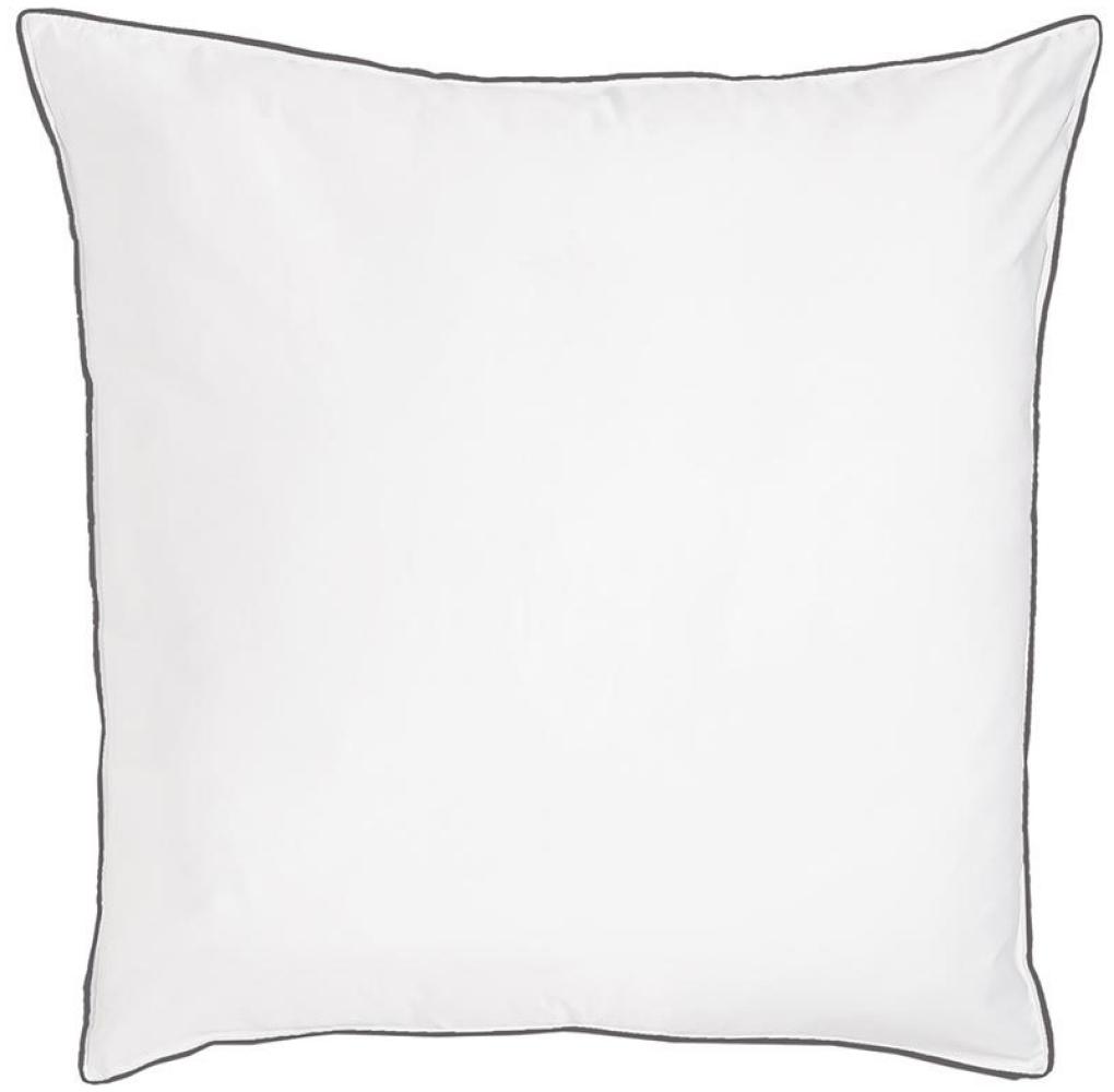 Traumschlaf Uni Kissenbezug White Collection Pipping | 70x90 cm | dark-grey Bild 1