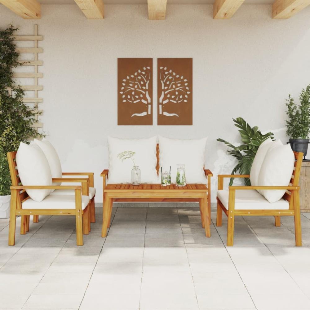 vidaXL 5-tlg. Garten-Lounge-Set mit Kissen Massivholz Akazie Bild 1