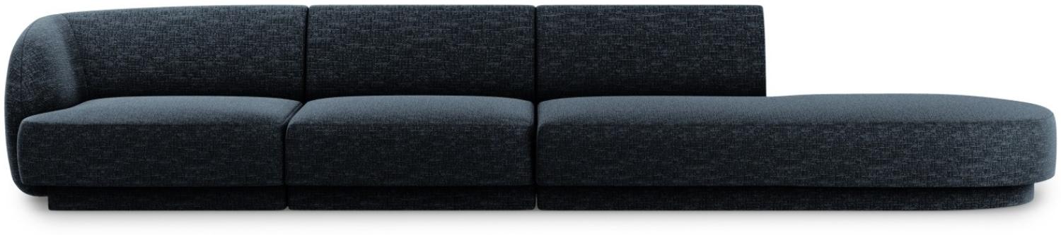 Micadoni 4-Sitzer Rechts Sofa Miley | Bezug Royal Blue | Beinfarbe Black Plastic Bild 1