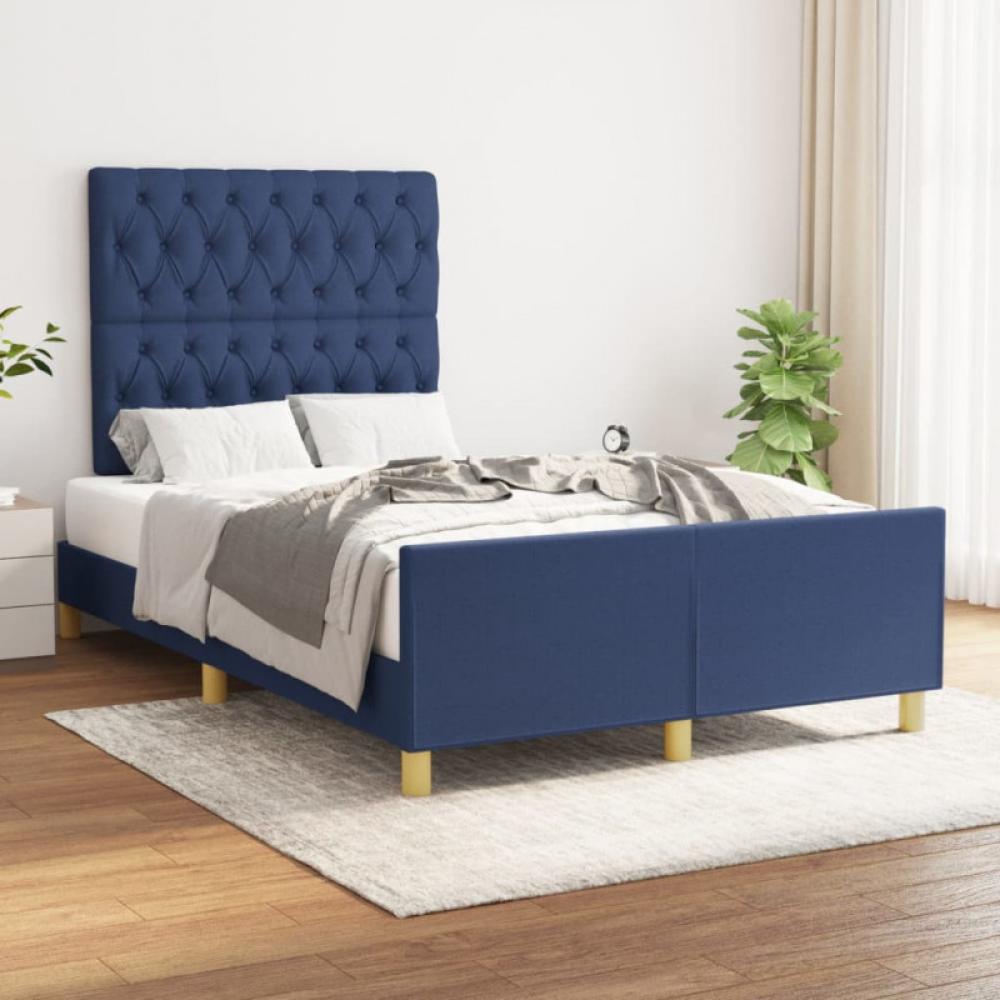 Einzelbett mit Kopfteil Stoff Blau 120 x 200 cm [3125290] Bild 1