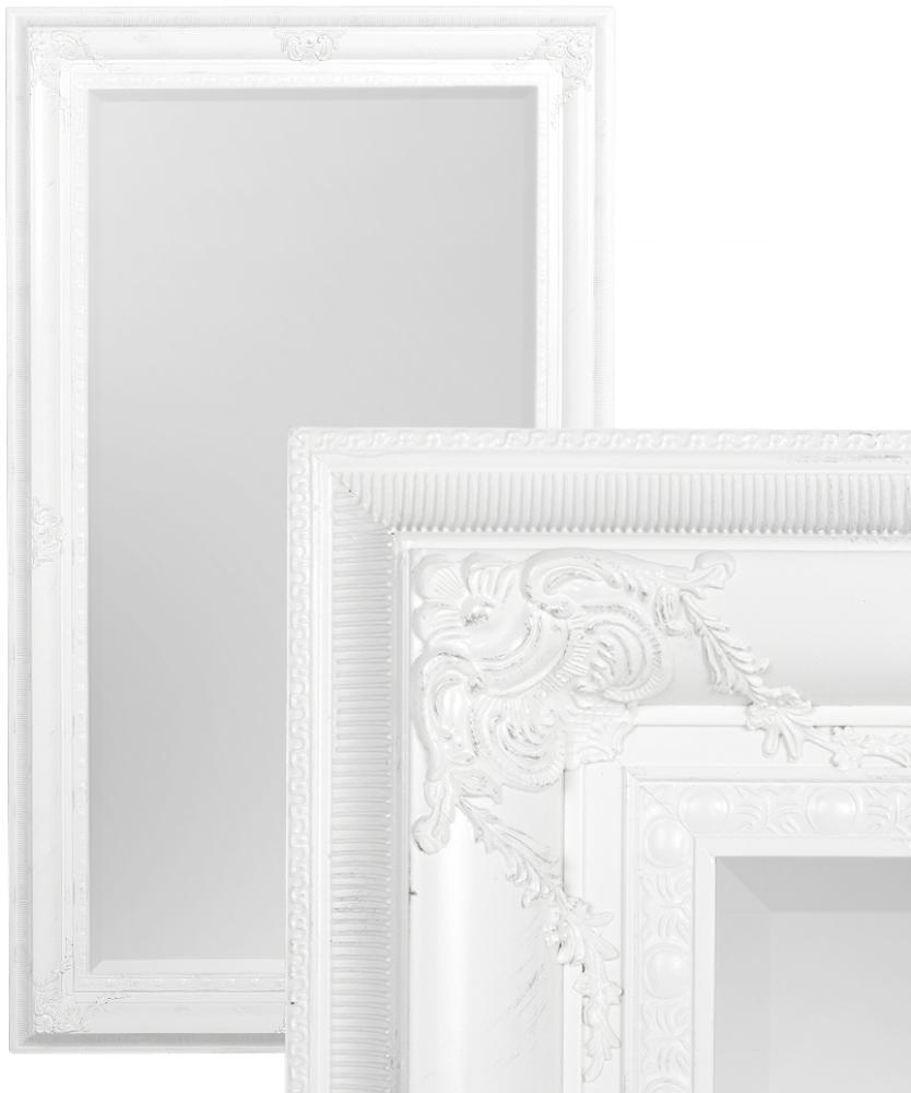 Spiegel EVE ca. 180x100cm White Silver Barock Wandspiegel Holzrahmen Facette Bild 1