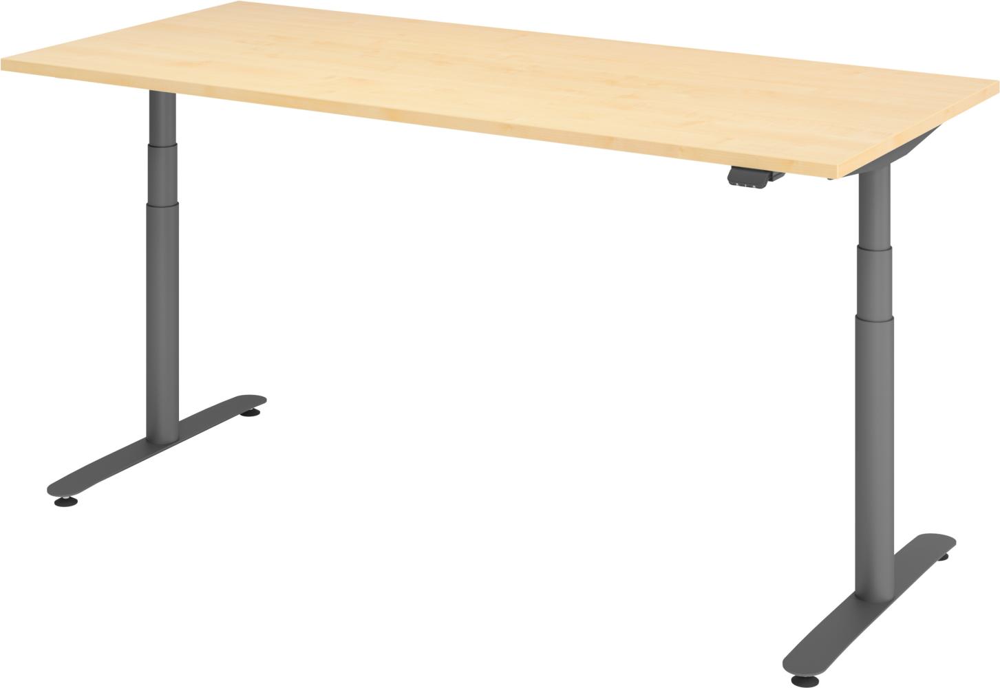 bümö® smarter Schreibtisch Serie-XDLR elektrisch höhenverstellbar mit App-Steuerung 180 x 80 cm in Ahorn / Graphit Bild 1