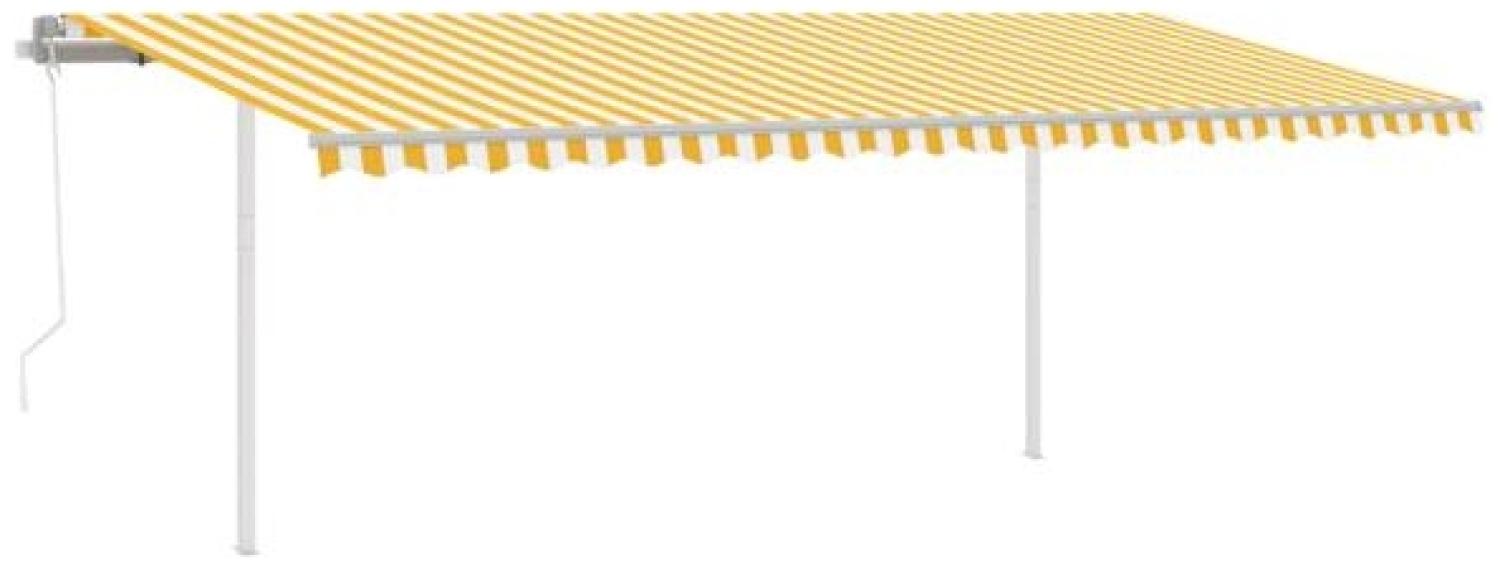 Automatische Markise mit LED & Windsensor 6x3,5 m Gelb Weiß Bild 1