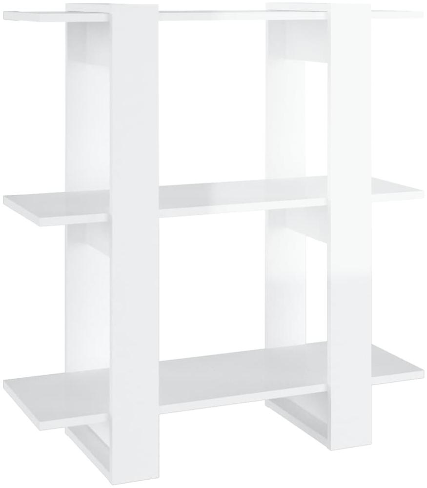 Bücherregal/Raumteiler Hochglanz-Weiß 80x30x87 cm Bild 1