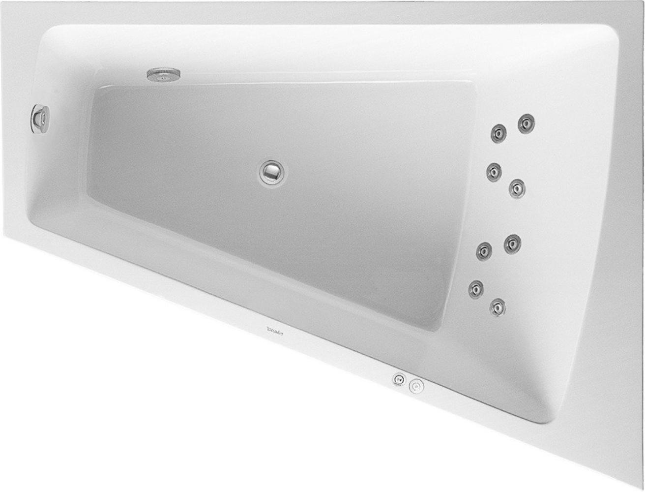 Duravit Whirlpool Paiova 1800x1400mm eine Rückenschräge rechts, angeformte Acrylverkleidung Front, Gestell, Ab- und Überlaufgarnitur, Jet-System - 760269000JS1000 Bild 1