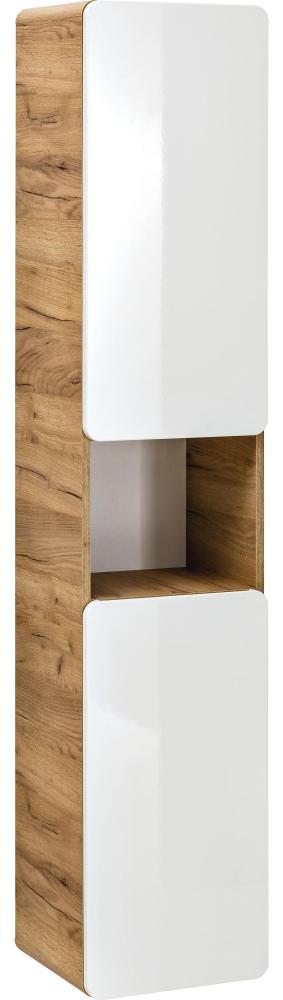 Domando Hängeschrank Scopello M4 Modern Breite 35cm, Soft-Close-Funktion, abgerundete Kanten, Hochglanz in Eiche Gold und Weiß Hochglanz Bild 1