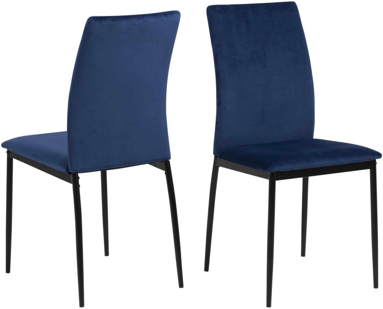 Set 4x Demina Esszimmerstuhl blau schwarz Stuhl Stühle Esszimmer Küchenstühle Bild 1