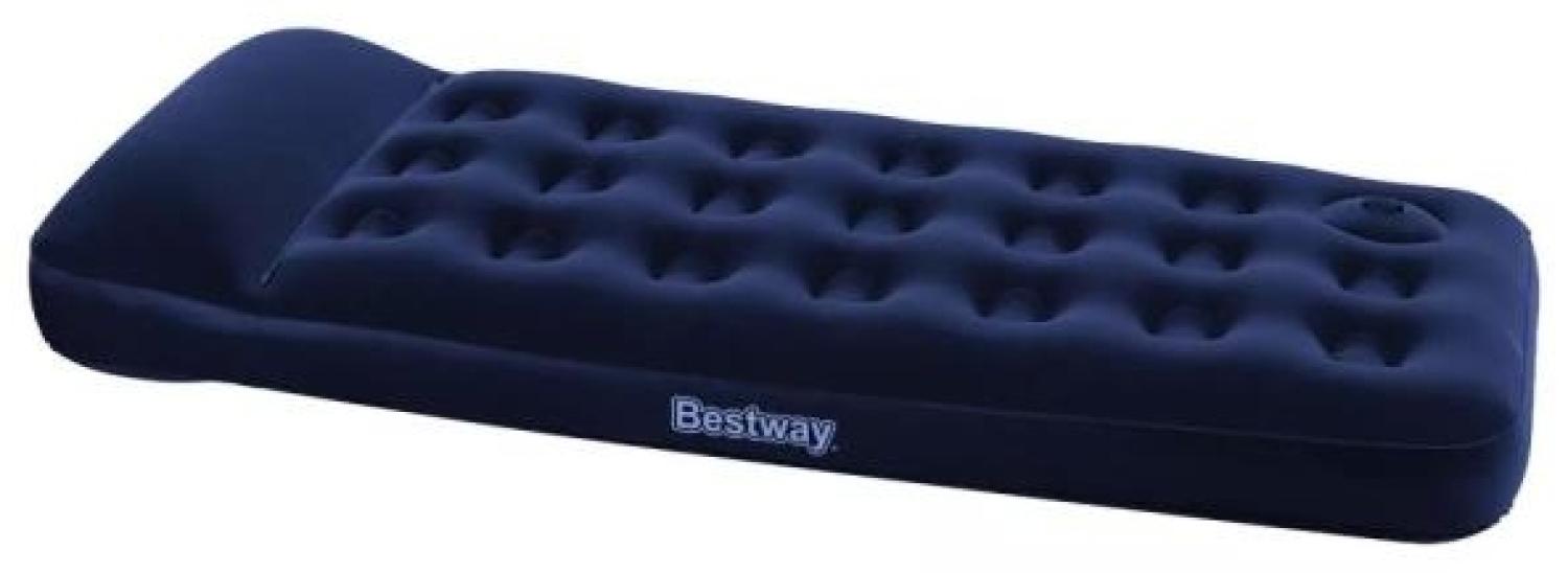 Bestway Luftbett inkl. eingebaute Fußpumpe Aufblasbar Beflockt 185×76×28 cm Bild 1