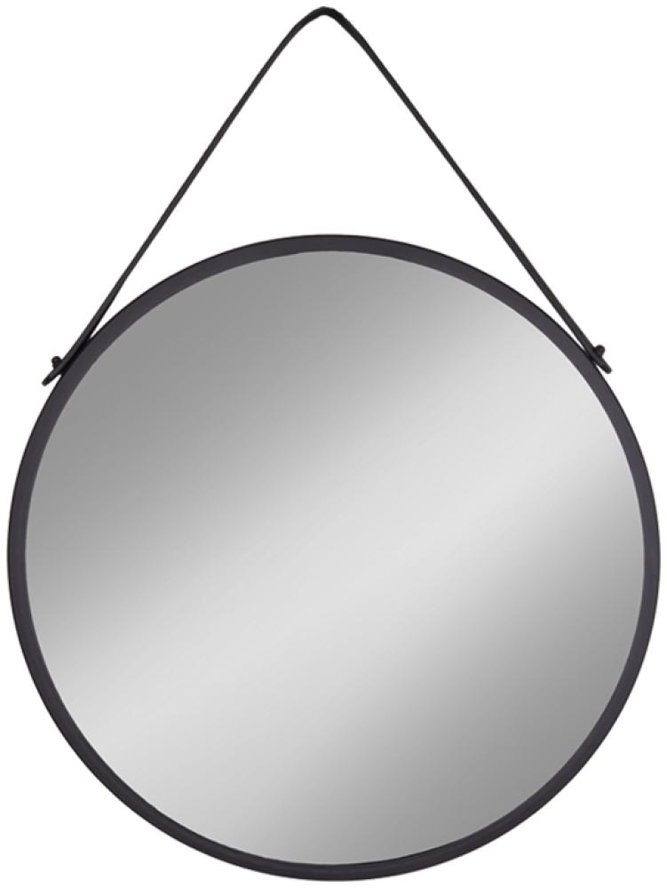 Eleganter Spiegel RAPANI mit Stahlrahmen und Gurt Ø 38cm Bild 1