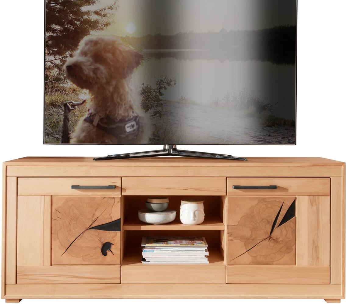 TV-Wand >WZ-0315< (BxHxT: 150x62x46 cm) in natur geölt - 150x62x46 (BxHxT) Bild 1