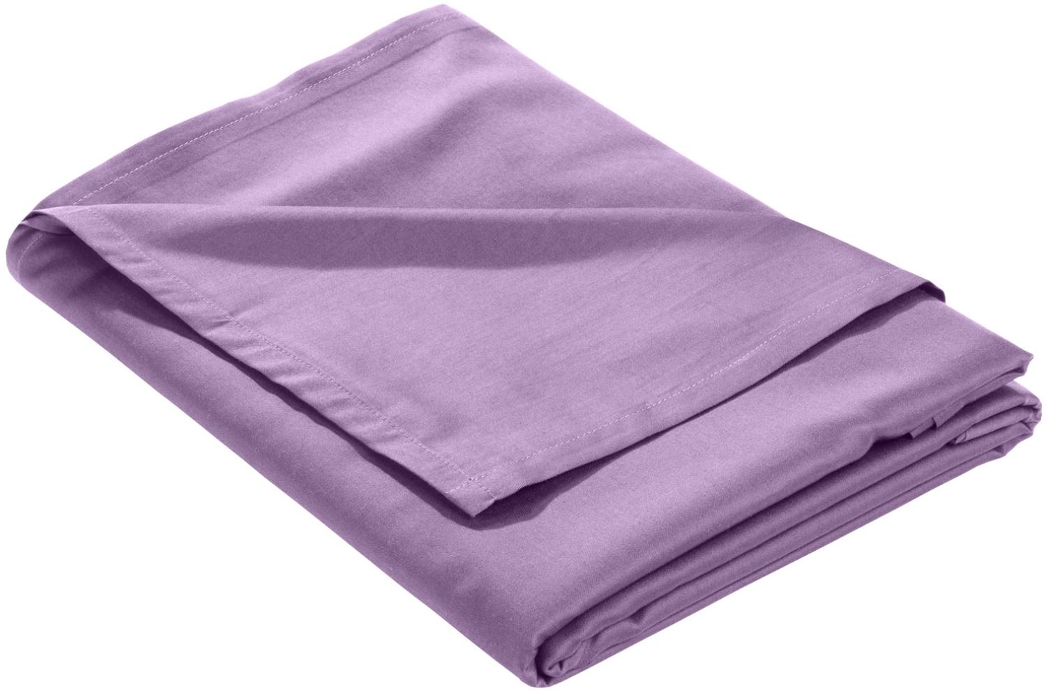 Mako Satin Bettlaken ohne Gummizug flieder rosa 160x260cm Bild 1