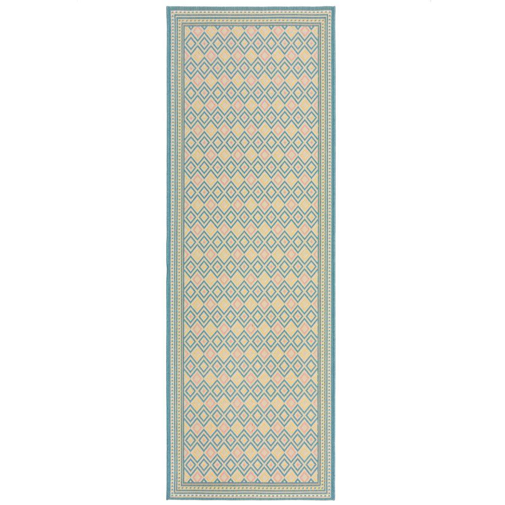 Outdoor-Teppich in Pastell, Geometrisch, pflegeleichter und rutschfester – RAVENGLASS von Kadima Design. Größe: 80x230 cm Bild 1