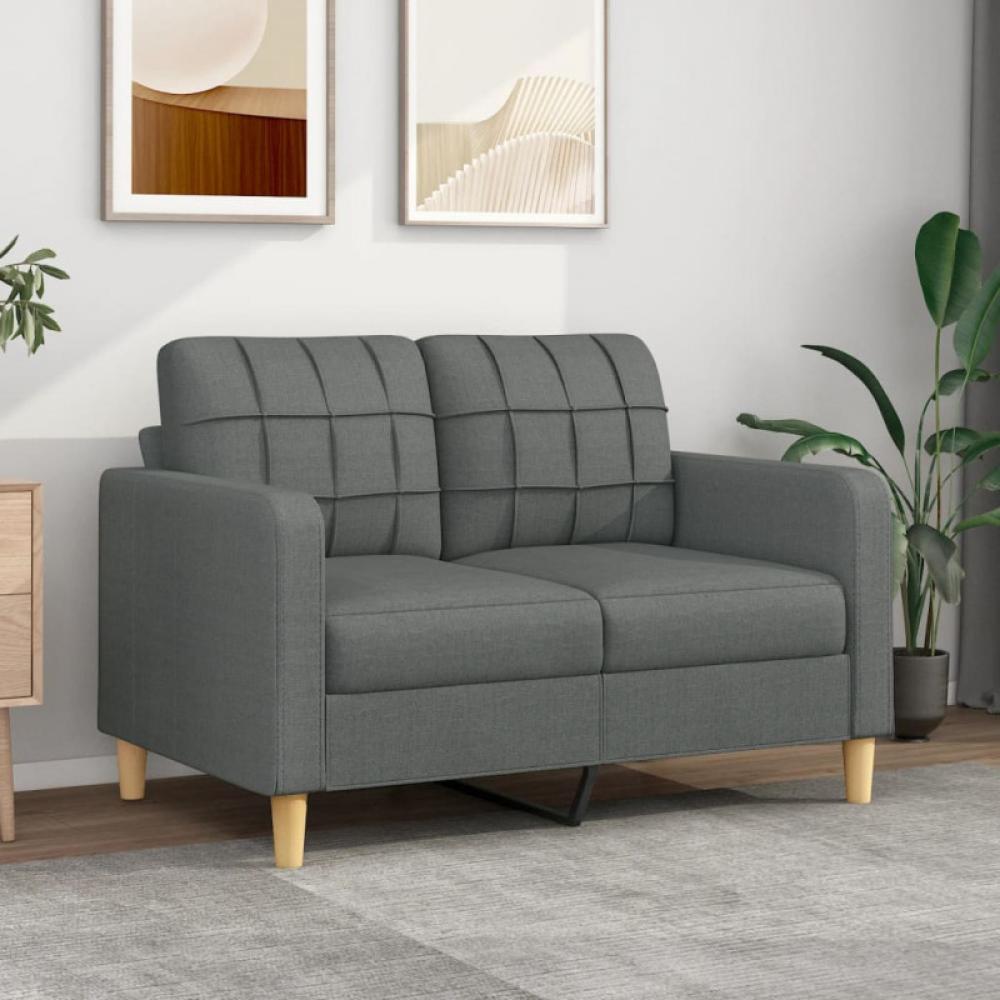 2-Sitzer-Sofa Dunkelgrau 120 cm Stoff (Farbe: Grau) Bild 1
