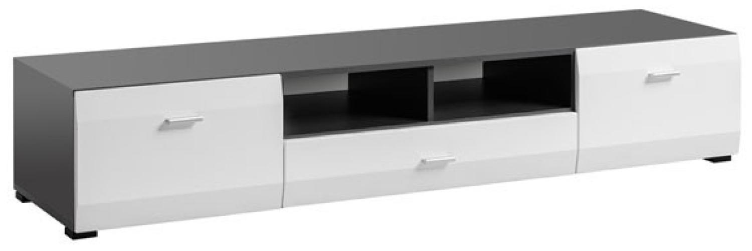 Lowboard TV-Unterschrank Clif 180cm graphit weiß Bild 1