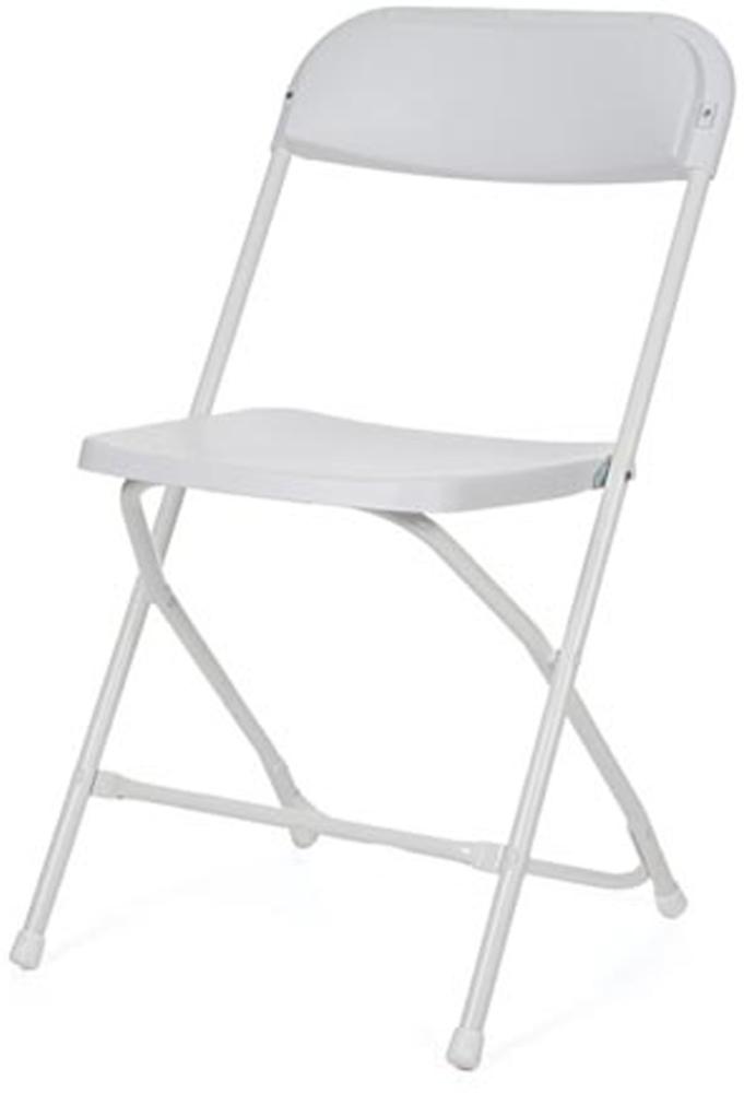 Robuster Klappstuhl weiß, faltbarer Stuhl, Campingstuhl, Terrassenmöbel Bild 1