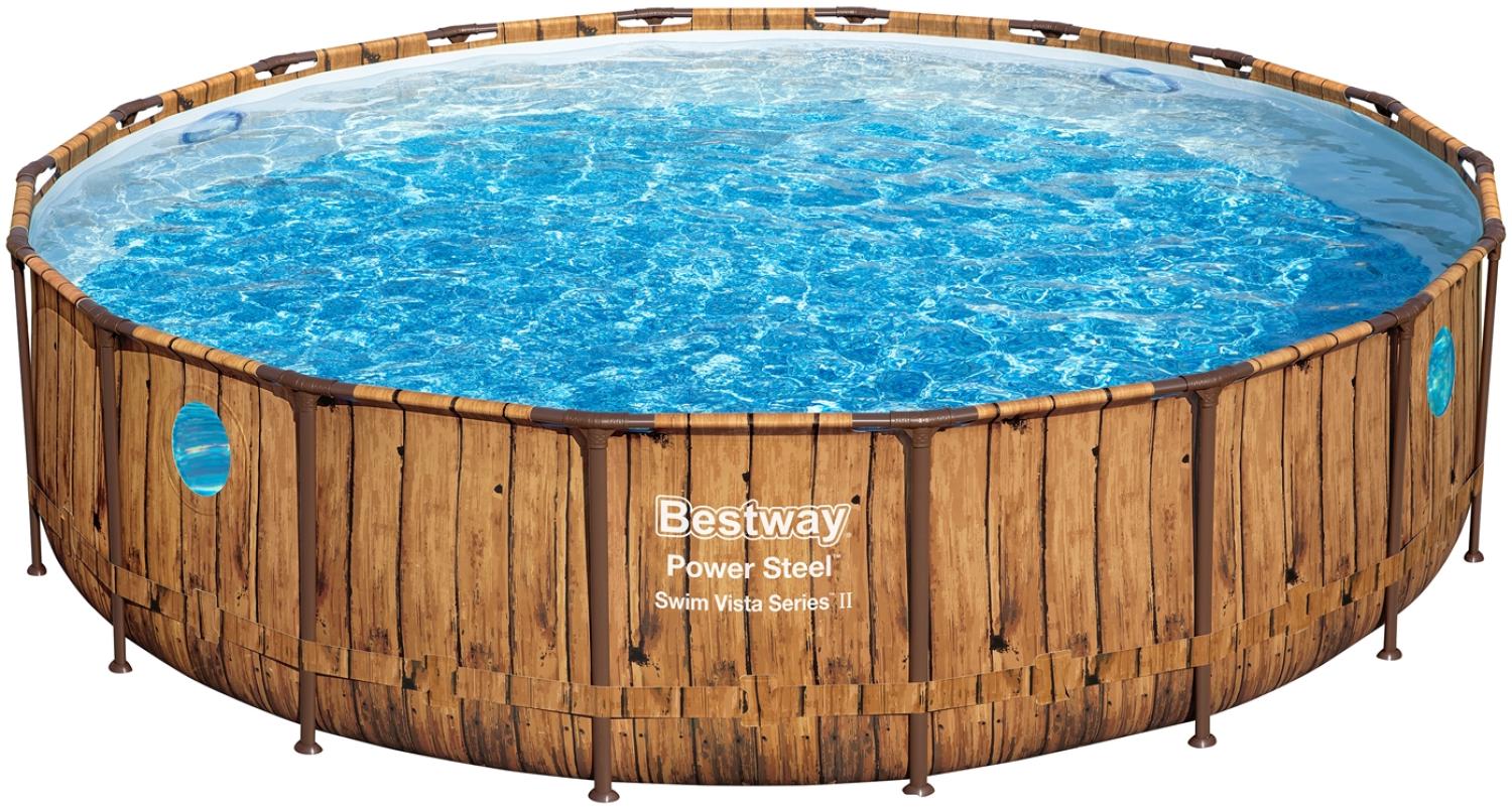 Power Steel™ Swim Vista Series™ Solo Pool ohne Zubehör Ø 549 x 122 cm, Holz-Optik (Pinie), rund Bild 1