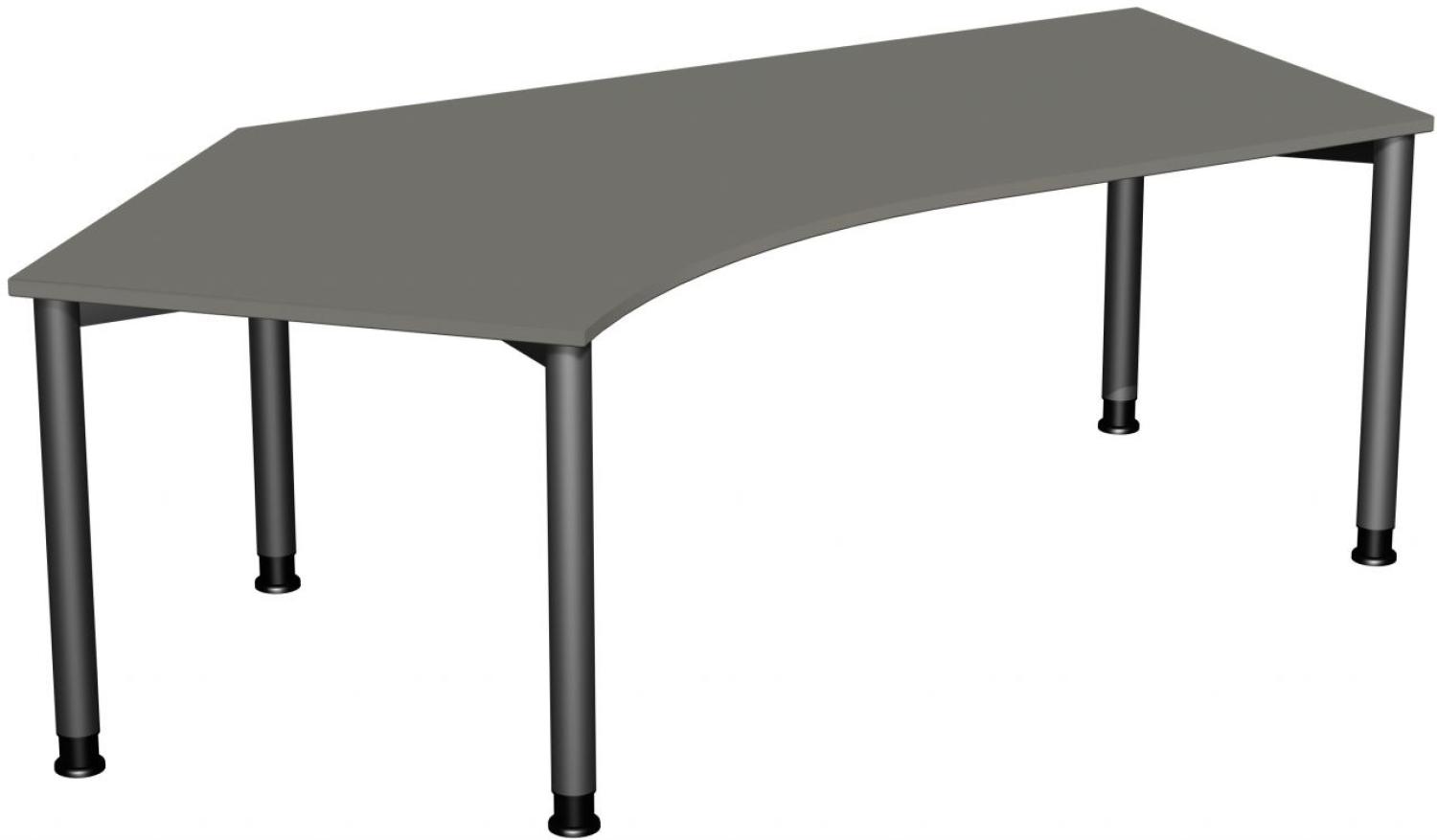 Schreibtisch 135° '4 Fuß Flex' links, höhenverstellbar, 216x113cm, Graphit / Anthrazit Bild 1