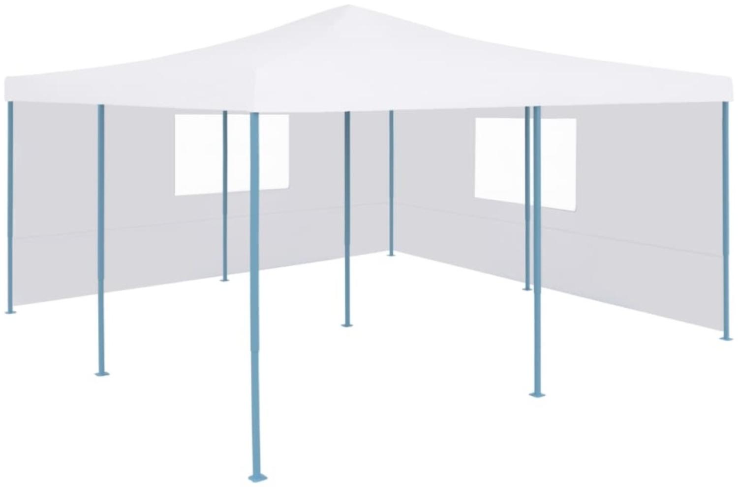 Faltpavillon mit 2 Seitenwänden 5x5 m Weiß Bild 1