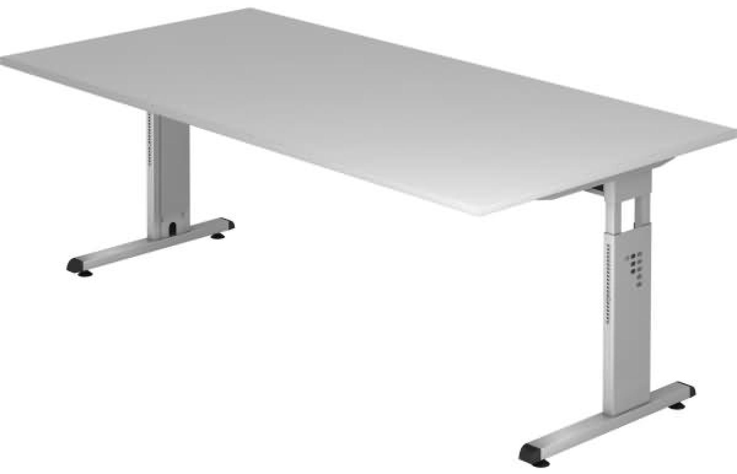 Schreibtisch OS2E C-Fuß 200x100cm Grau Gestellfarbe: Silber Bild 1