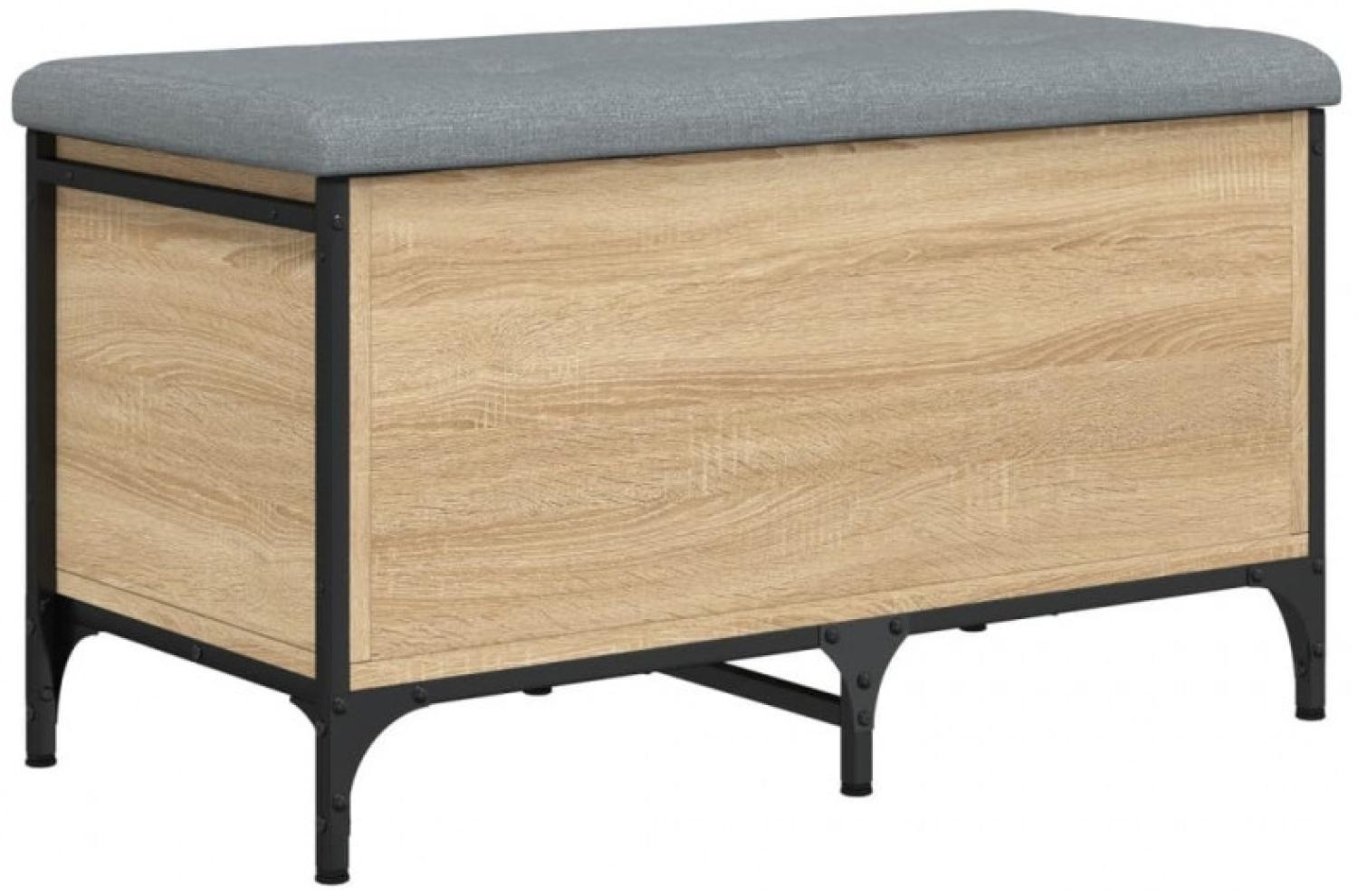 Sitzbank mit Stauraum, Holzwerkstoff, Sonoma-Eichen Optik, 82x42x45 cm Bild 1