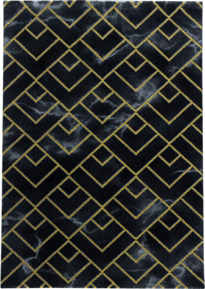 Kurzflor Teppich Nauro Läufer - 80x250 cm - Goldfarbe Bild 1