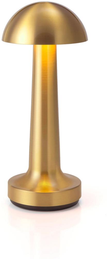 NEOZ kabellose Akku-Tischleuchte COOEE 1c UNO LED-Lampe dimmbar 1 Watt 21x9 cm Messing lackiert (mit gebürsteter Veredelung) Bild 1