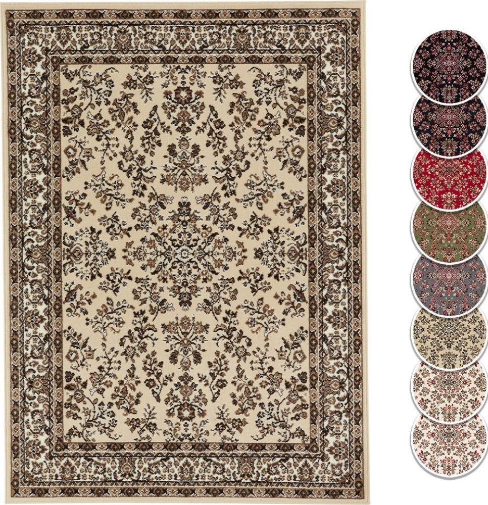 Kurzflor Orient Teppich Zabul - Elfenbein - 140 cm Durchmesser Bild 1