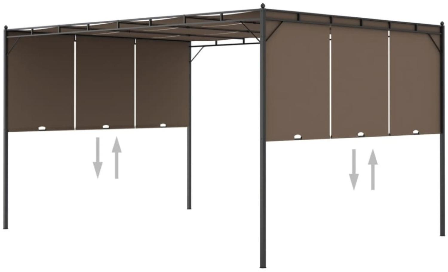 Gartenpavillon mit Seitenvorhang 4x3x2,25 m Taupe Bild 1