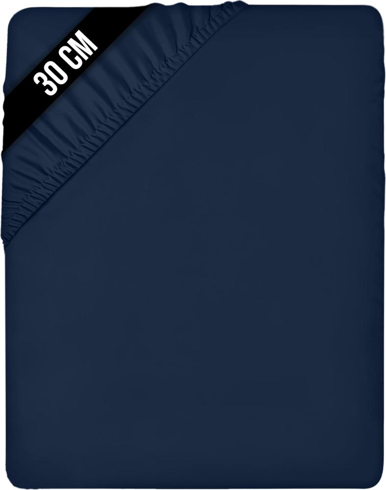 Utopia Bedding - Spannbettlaken 135x190cm - Marineblau - Gebürstete Polyester-Mikrofaser Spannbetttuch - 30 cm Tiefe Tasche Bild 1