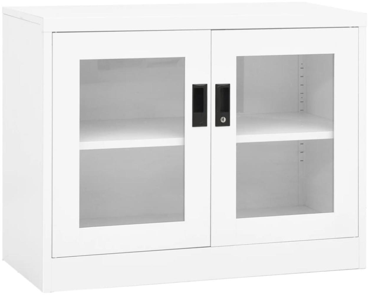 vidaXL Büroschrank Weiß 90x40x70 cm Stahl Bild 1