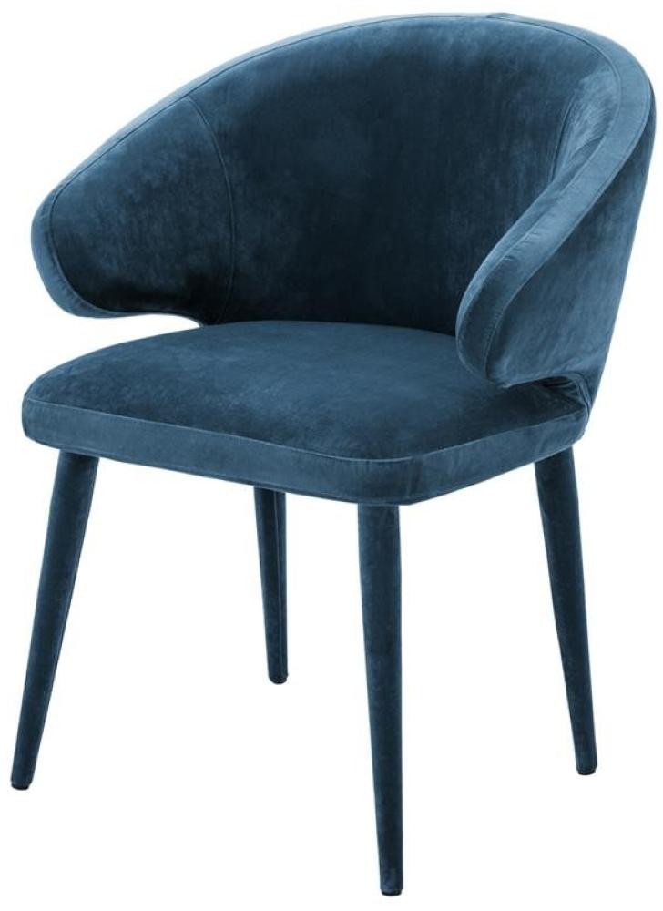 EICHHOLTZ Dining Chair Cardinale Roche teal blue velvet Bild 1