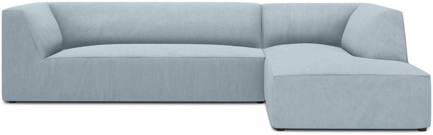 Micadoni 4-Sitzer Modular Ecke rechts Sofa Ruby | Bezug Light Blue | Beinfarbe Black Plastic Bild 1