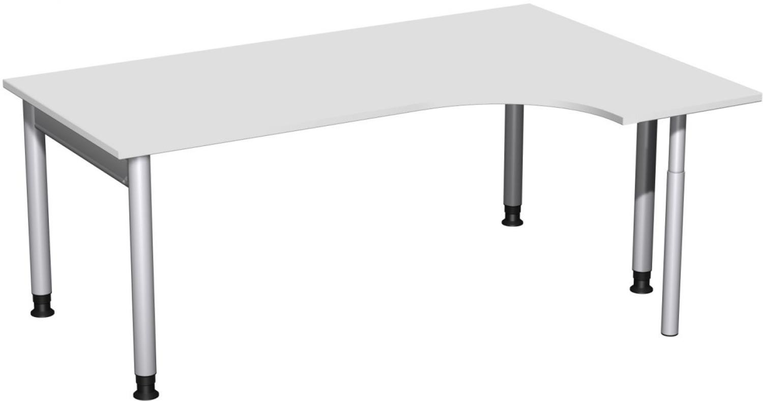 PC-Schreibtisch '4 Fuß Pro' rechts, höhenverstellbar, 180x120cm, Lichtgrau / Silber Bild 1