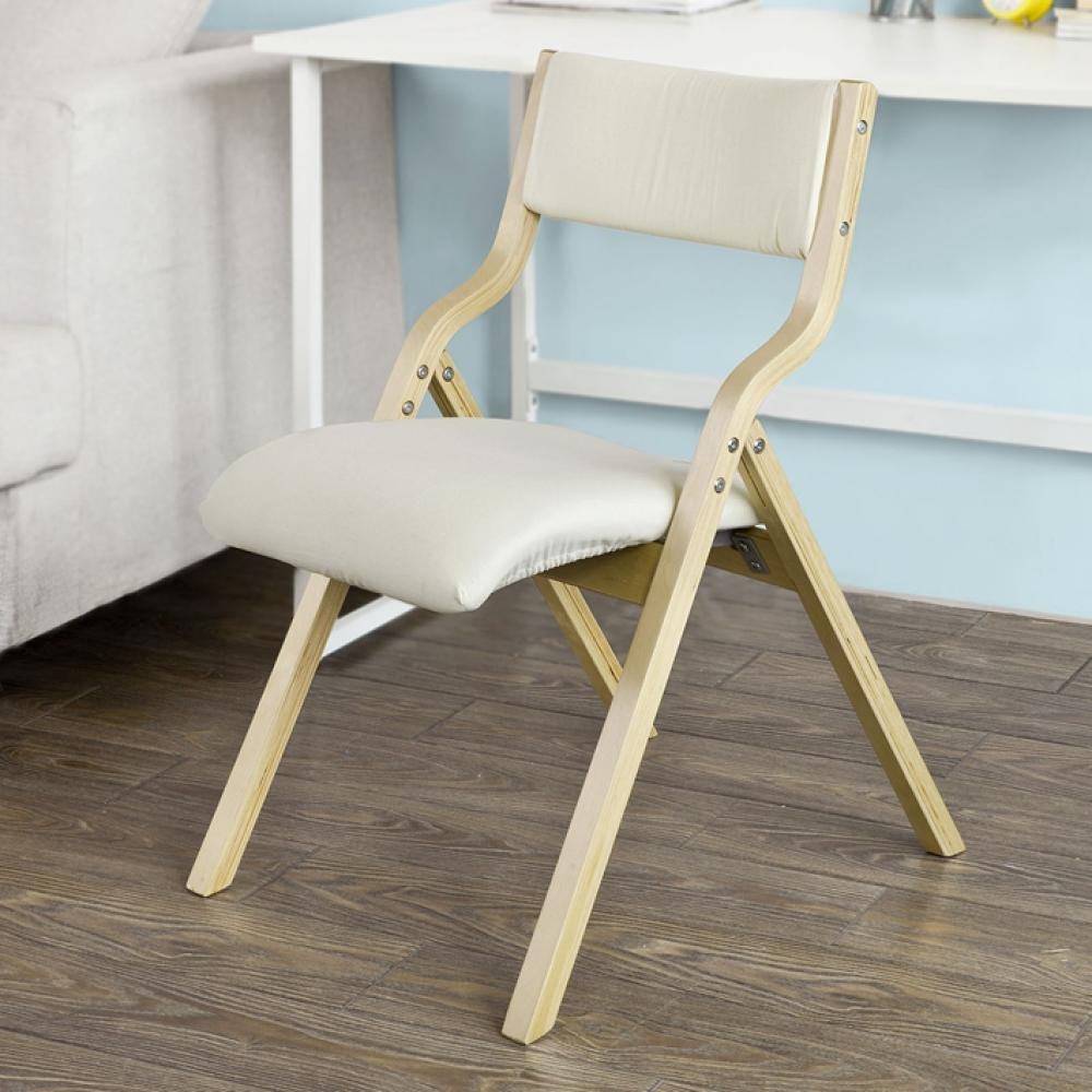 Klappstuhl, Küchenstuhl, mit gepolsterter Sitzfläche und Lehne, weiß, FST40-W Bild 1