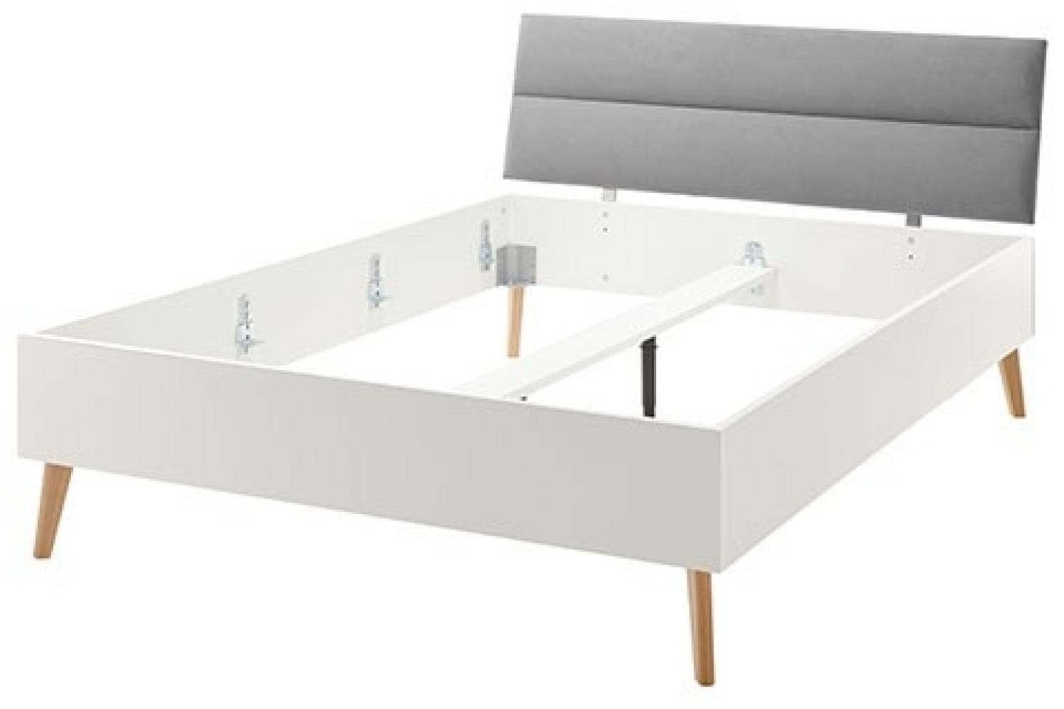 Schlafzimmer Set komplett 3-teilig Merle 140x200cm eiche riviera weiß grau Bild 1