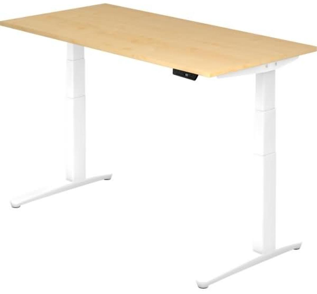 'XBHM16' Sitz-Steh-Schreibtisch elektrisch 160x80cm Ahorn Weiß Bild 1