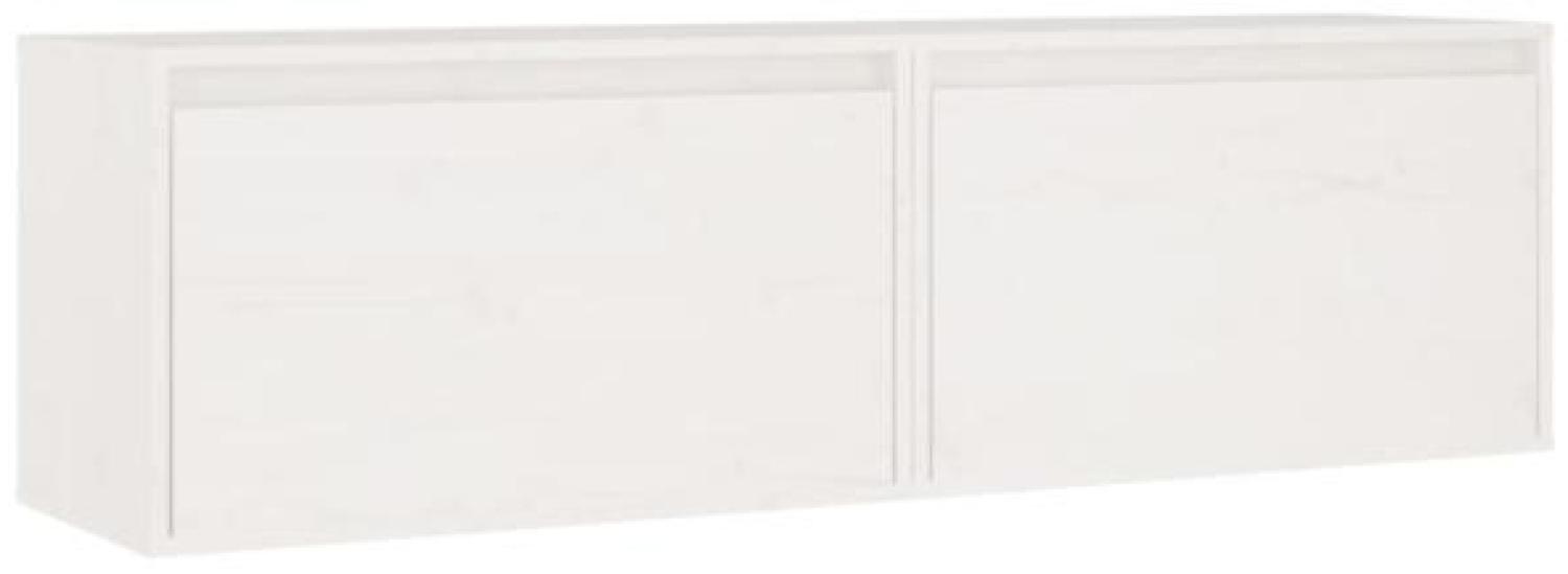 Wandschränke 2 Stk. Weiß 60x30x35 cm Massivholz Kiefer Bild 1