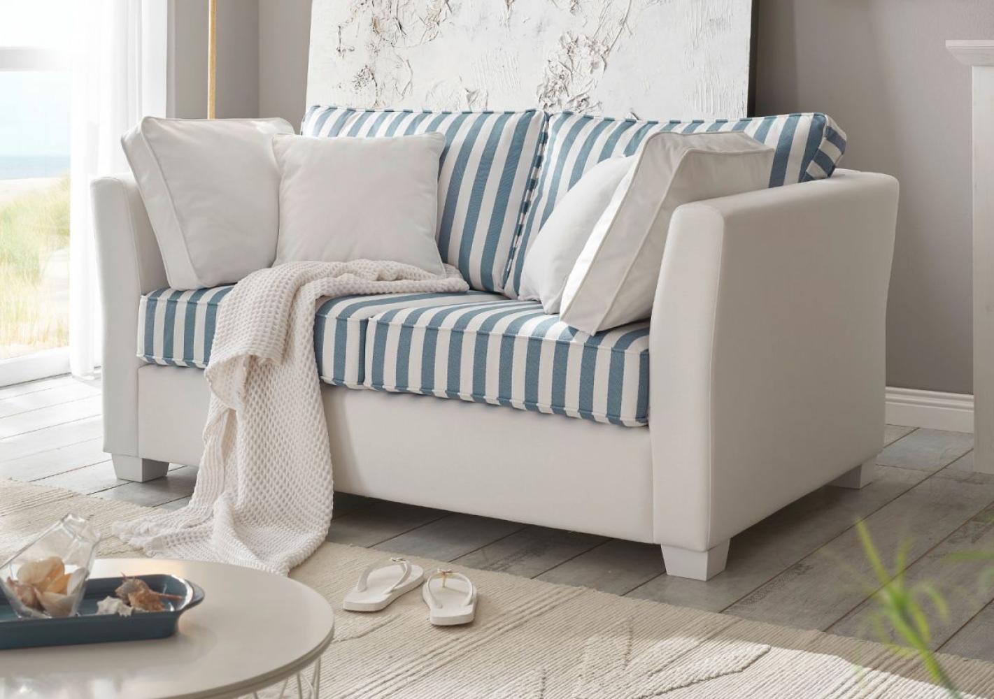 Sofa 2-Sitzer Hooge in creme und blau 160 cm Bild 1