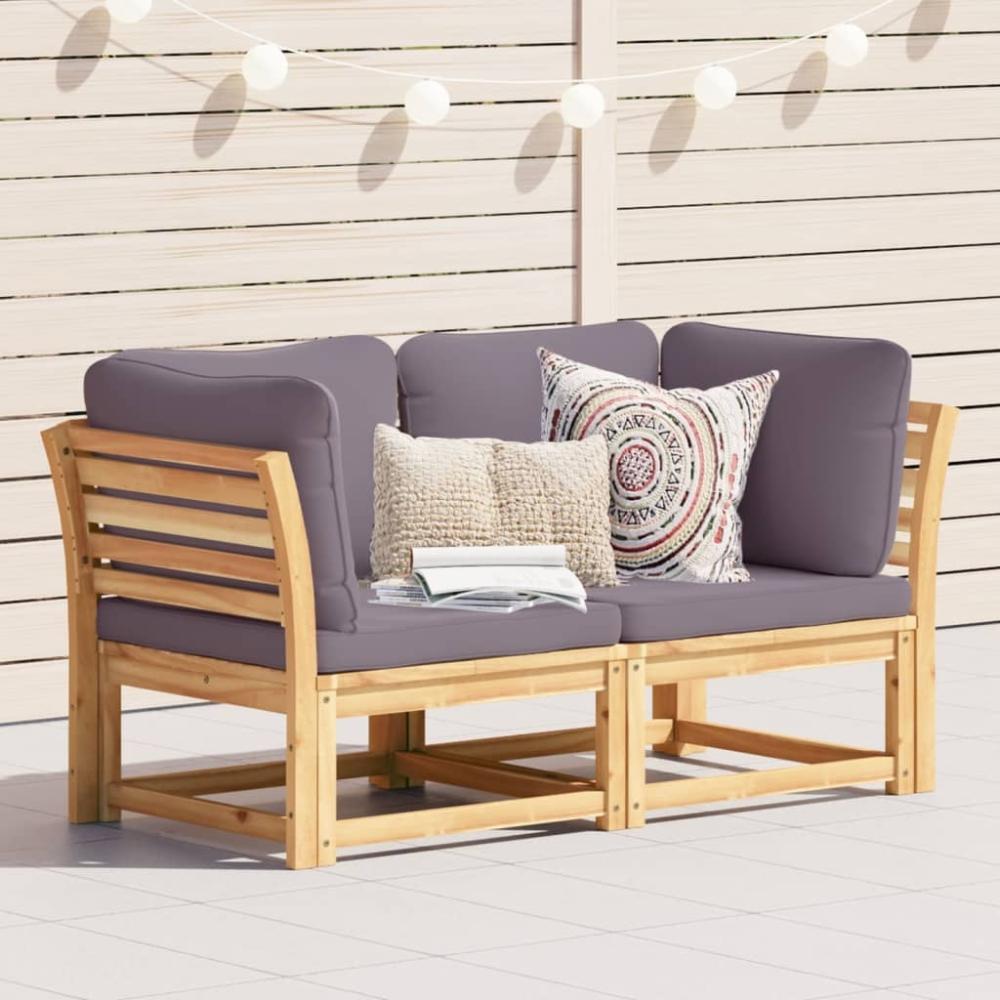 Gartensofa mit Kissen 2-Sitzer Massivholz Akazie 3214313 Bild 1