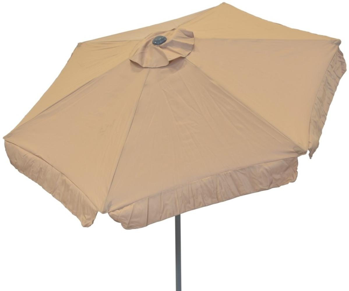 Sonnenschirm, Ø 180 cm, beige Bild 1