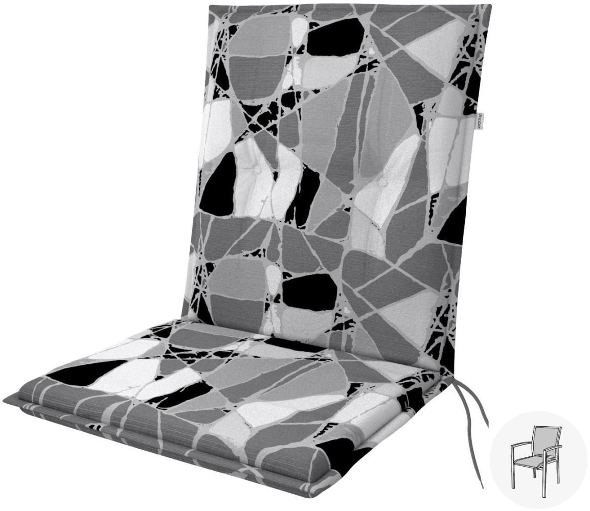 Doppler Sitzauflage "Living" Low, schwarz-grau gemustert, für Niederlehner (100 x 48 x 6 cm) Bild 1