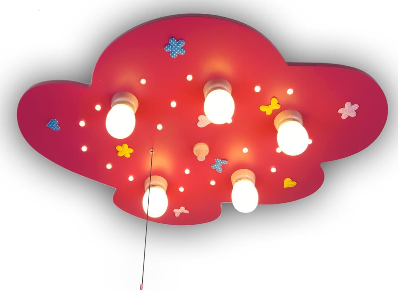 LED Kinder-Deckenleuchte mit Stoffblumen, Amazon Echo kompatibel, Schlummerlicht Bild 1