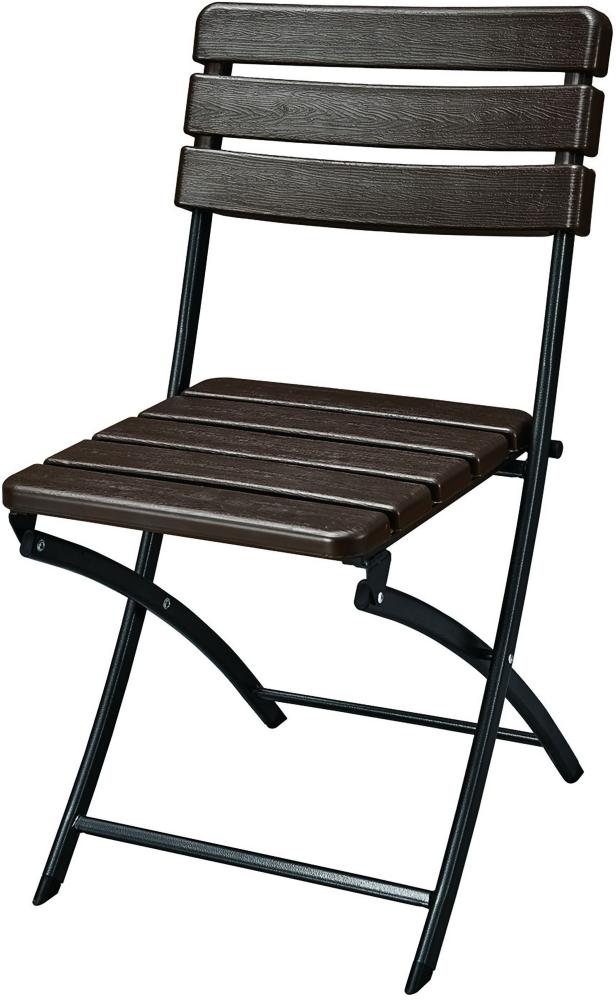 2x Klappstuhl Gartenstuhl Bistro Stuhl Stühle Stuhlset Camping Holz Optik Bild 1