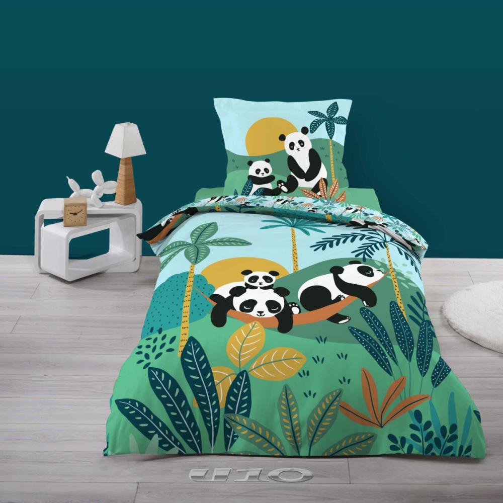 2tlg. Panda Kinder Bettwäsche Bettdecke Bettbezug Kissenbezug 140x200 Baumwolle Bild 1