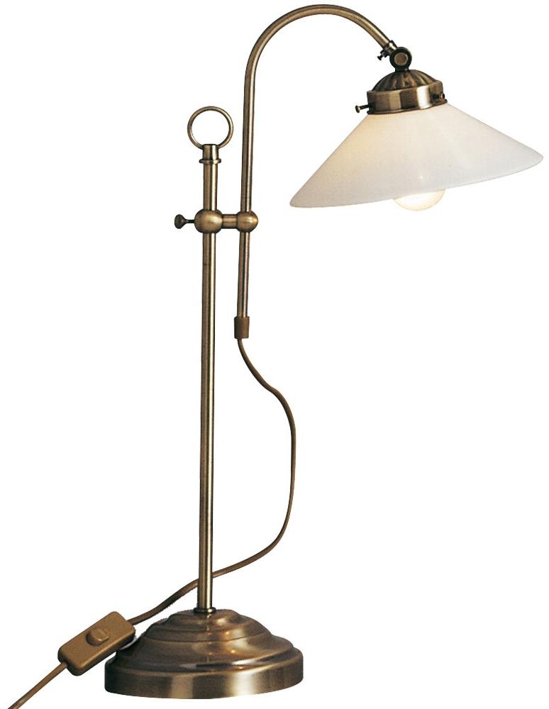 Tischlampe, Glasschirm, altmessing, H 54 cm Bild 1